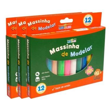 Imagem de Caixas De Massinha De Modelar - 3 Caixas Com 12 Cores Cada - Leo&Leo 
