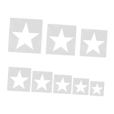 Imagem de oshhni Conjunto de 8 estênceis para pintura com tinta spray, tamanhos variados, reutilizáveis ​​para madeira, móveis, piso e tecido, Estrela