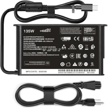 Imagem de Carregador portátil USB C de 135W compatível com ThinkPad P16s T16 P14s Z16 E16 Gen 1 2 3 4 IdeaPad Slim/Pro 9 7 5 Adaptador de alimentación