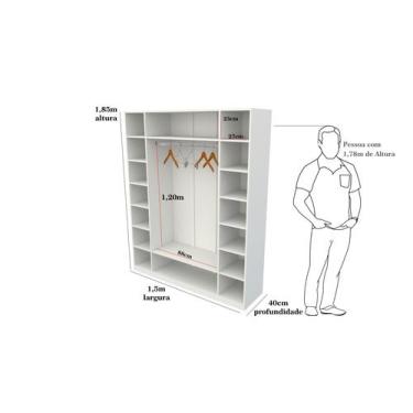 Imagem de Armário Colmeia Cabideiro M8 100% Mdf Closet Roupa Loja - VETORIAL MÓV