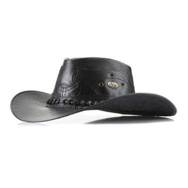 Imagem de 1651KP-Chapéu Unissex Estilo Americano em Couro Legitimo Linha Barretos Cor:;Tamanho:G-Unissex