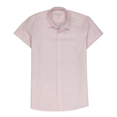 Imagem de Camisa Infantil Menino Curta em Linho Logo Ogochi Rosa-Masculino
