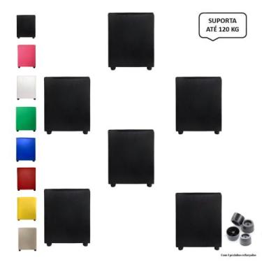 Imagem de Kit 6 Pufs Puff Banqueta Cubo Quadrado Decorativo Casa - Mercadão Dos 