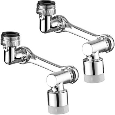 Imagem de 2 Pacotes de Aerador Torneira com Rotação 1080 Graus Anexo Aspersor para Pia Banheiro Ajustador Torneiras sem Borrifo Gargarejo Facial e Ocular Lavage