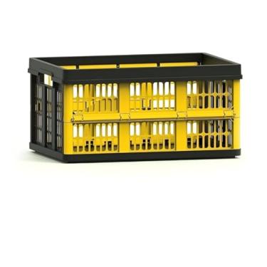 Imagem de Caixa de armazenamento dobrável de plástico multiuso (amarelo)