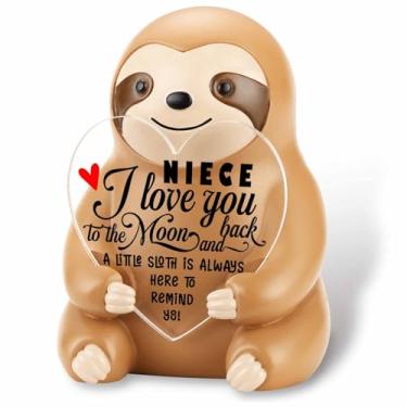 Imagem de YODOCAMP Sloth Figurine Gift for Niece, I Love You Niece Gift from Aunt or Uncle, Inspirational Encouragement Present for Girls, Meaningful Birthday Christmas Keepsake to Show Support and Love TZS69