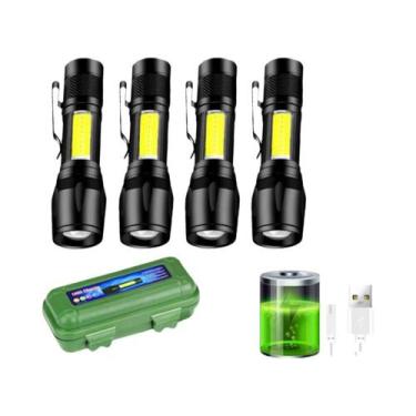 Imagem de Lanterna LED Mini Portátil Recarregável Por USB Luz COB Lanterna Teles