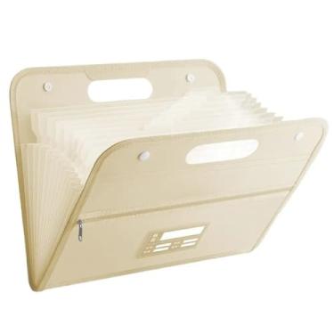 Imagem de Organizador de arquivos A4 com 13 bolsos, pasta de armazenamento de papel de teste, organizador de arquivos, multicamadas, grande capacidade, carteira, bolso, pasta, material de escritório (preto)