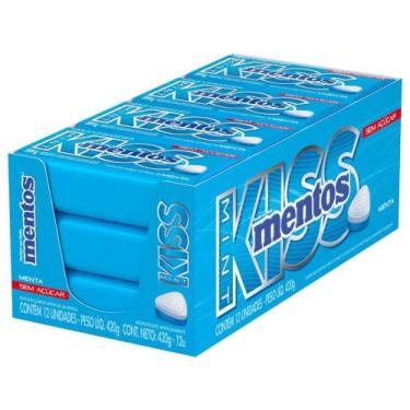 Imagem de Pastilha Mentos Kiss Mint sem Açúcar 420g - Display