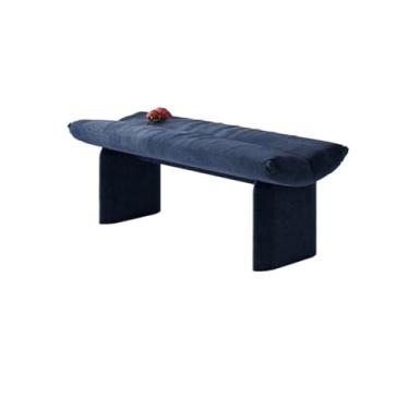 Imagem de KEG801302 Banqueta moderna de madeira estofada para trocar sapatos, cabideiro, quarto, veludo, decoração (média)