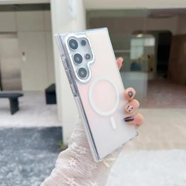 Imagem de Capa de celular com lente metálica para Samsung Galaxy S25 S24 Ultra S23 Plus S22 S21 A53 A54 A55 com carregamento sem fio (para Samsung A06/Branco)