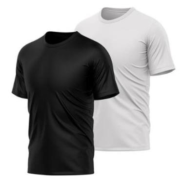 Imagem de Kit 2 Camisetas Masculina Dry Manga Curta Proteção UV Slim Fit Básica Academia Treino Fitness-Masculino
