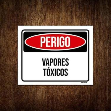 Imagem de Kit 5 Placas Perigo Vapores Tóxicos