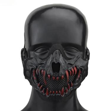 Imagem de Máscara Tática de Airsoft Ajustável e Leve Design Meia Face para Proteção Máxima Respiração Comunicação Fáceis Conforto Uso Prolongado em Jogos