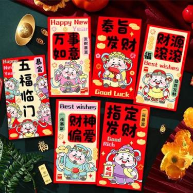 Imagem de Envelopes vermelhos de Ano Novo Chinês 2026 - Pacotes Lucky Money Hong Bao para Festival da Primavera, Ano Novo Lunar, Presentes