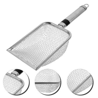 Imagem de Peneira Higiênica de Aço Inox para caixa de areia de gatos reutilizáve