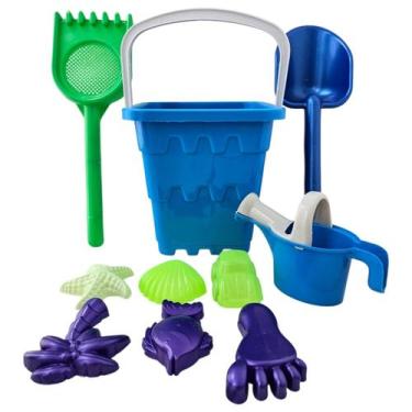 Imagem de Balde De Praia De Areia E Piscina Castelo Extra Grande - Corpo Dourado