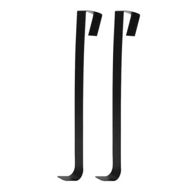 Imagem de Aramox Gancho de Guirlanda de Natal, 2 Peças, Ferro Forjado, Forte, Durável, Cabide de Metal para Guirlandas, Guirlandas Com Design Moderno para Portas, Decoração de Casa (Preto)
