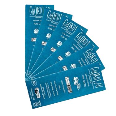 Imagem de Kit 6X: Chocolate 70% Cacau com Açúcar de Coco Orgânico CHoKolaH 80g