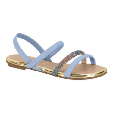Imagem de Sandalia Beira Rio 8367.641 Brilhosa Baixa Rasteira Elastico Feminino-Feminino