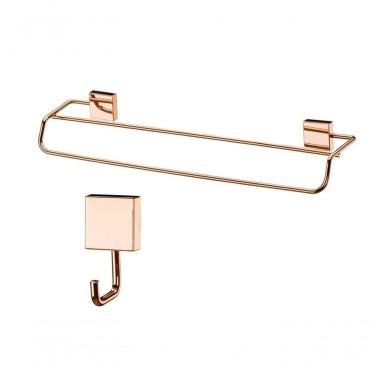 Imagem de Kit Banheiro Lavabo 2 Peças Rosé Gold Future