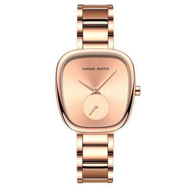 Imagem de Relógio De Pulso De Quartzo Oval Estilo Minimalista Feminino Em Aço Inoxidavel Rose