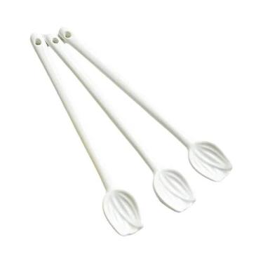 Imagem de Conjunto De Colheres De Cerâmica Branca Pura Para Mexer Café Com Relev