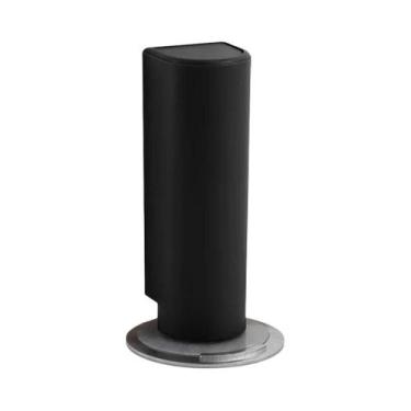 Imagem de Suporte Magnético De Porta Preto Reforçado Em Aço Inoxidável Sem Furos