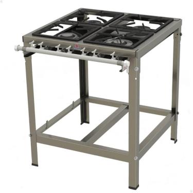 Imagem de Fogão Industrial Progás Pminox-402f 4 Bocas A Gás 2 Bocas Duplas E 2 Bocas Simples Sem Forno P37424
