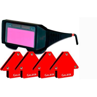 Imagem de Óculos Para Soldador Escurecimento Automático + 4 Esquadros - Oz