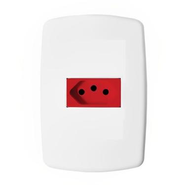 Imagem de Tomada Universal 2p+t 20a Vermelha com Placa Dc8100-48 Dicompel Tomada Universal 2p+t 20a Verme