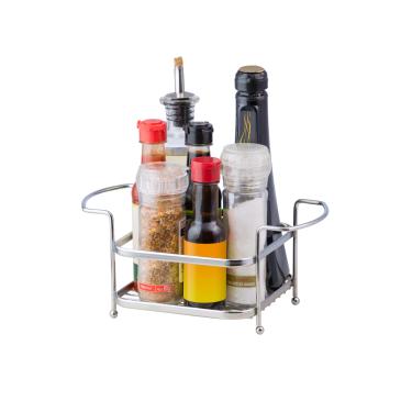 Imagem de Porta Tempero Condimento Suporte Galeteiro Cromado Organização Cozinha