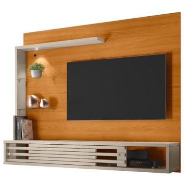 Imagem de Painel Para TV 50 Pol Com Bancada Suspensa e LED Briz M07 Cinamomo Off