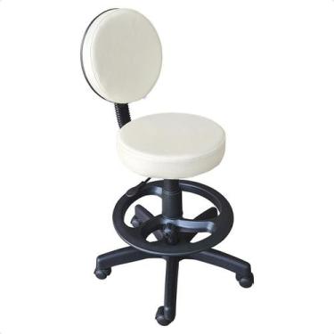 Imagem de Cadeira Mocho Giratória Com Encosto Aro Regulagem De Altura - For-Ty S