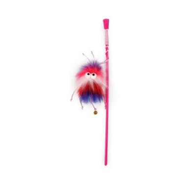 Imagem de Varinha para Gatos Funcat Toy Wand Fluffy Ball Monster Red Interativa 