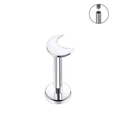 Imagem de Piercing Titânio G23 Rosca Interna Hélix Trágus 6mm 8mm Cor:PrateadoTa