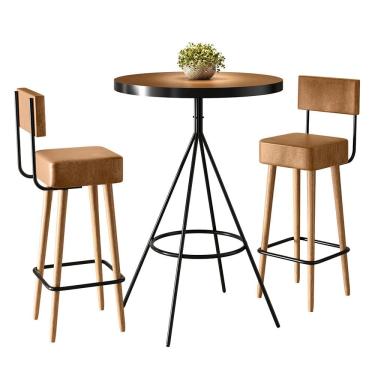 Imagem de Conjunto Mesa Bistrô Viena e 2 Banquetas Barcelona Couríssimo Amarula - Loja Sheep