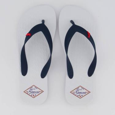 Imagem de Chinelo Reserva Fill Branco e Marinho-Unissex