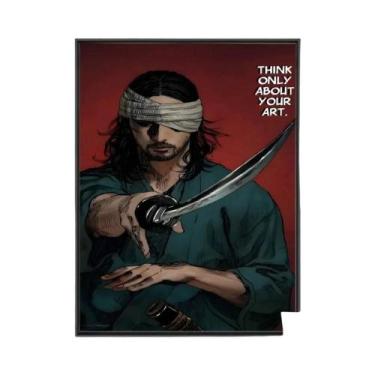 Imagem de Pôster Vintage Japonês Samurai Vagabond Sem Moldura Em Papel Kraft Par