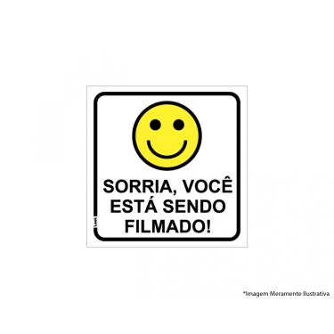 Imagem de PLACA SINAL.PVC 15X15CM SORRIA VC ESTA SENDO FILMADO 1404
