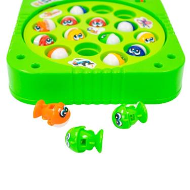 Imagem de Brinquedo Pesca Peixe Jogo Pescaria Infantil Pilha - Diversão Interativa Com Luz E Movimento verde