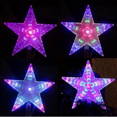 Imagem de Estrela Led Pisca MultiFunções Árvore Natal Enfeite Natalino - MAF Sho