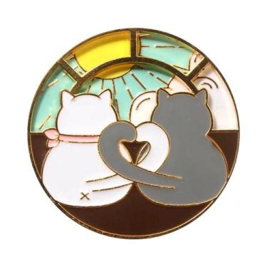 Imagem de Broche Rotativo De Bússola De Cores Esmaltado, Distintivo De Roda De C