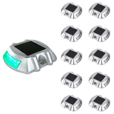 Imagem de Tacha Solar Viaria Kit 10 Uni Olho de Gato Sinalizacao Rodovia Avenida Transito Trafego Veiculos Iluminacao Seguranca