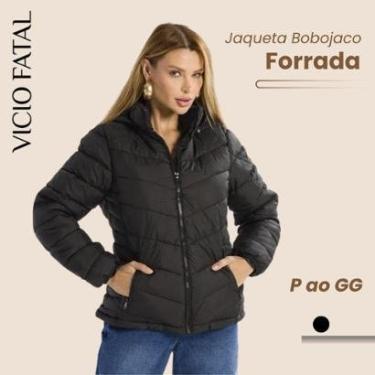 Imagem de Jaqueta Bobojaco Feminina Nylon Forrada Imperméavel Inverno Confortável Capuz Removível-Feminino