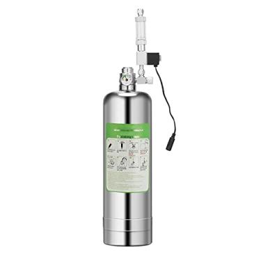 Imagem de CIADAZ Kit de sistema gerador de CO2 Sistema gerador de cilindro de aço inoxidável CO2 com válvula solenóide Difusor de bolha Kit de reator de dióxido de carbono para plantas de aquário