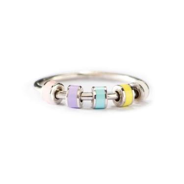 Imagem de Fidget Ring STORYJEWELLERY Spinning Anxiety Enamel Silver