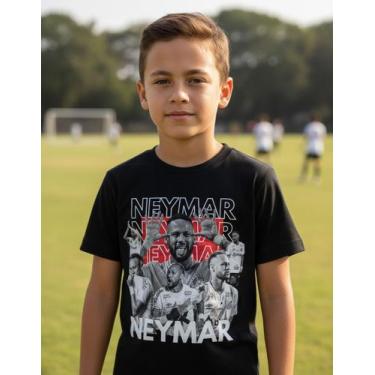 Imagem de Camiseta Infantil Jogador Neymar Jr. Santos Brasil Algodao - Mil Camis