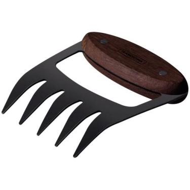 Imagem de Garra Multiuso Tramontina Churrasco Black Inox Cabo Madeira, Preto