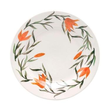 Imagem de Kit 2 Pratos De Sobremesa Biona Lírios Oxford® Cerâmica 18cm